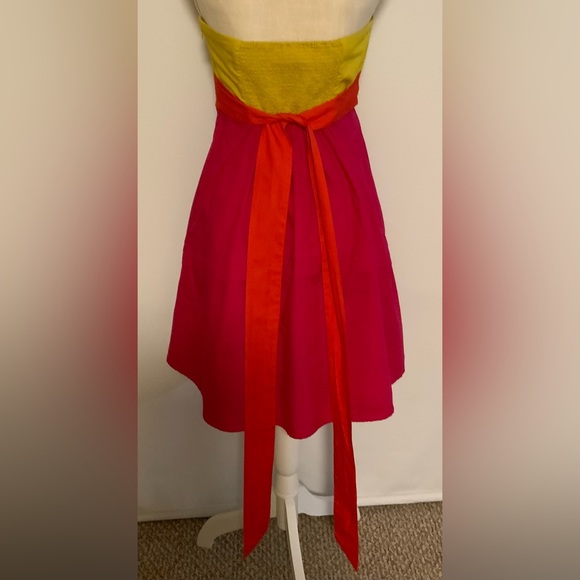 Maeve Anthropologie Parading Hues Strapless Color Block Dress Size 4 - Picture 5 of 16